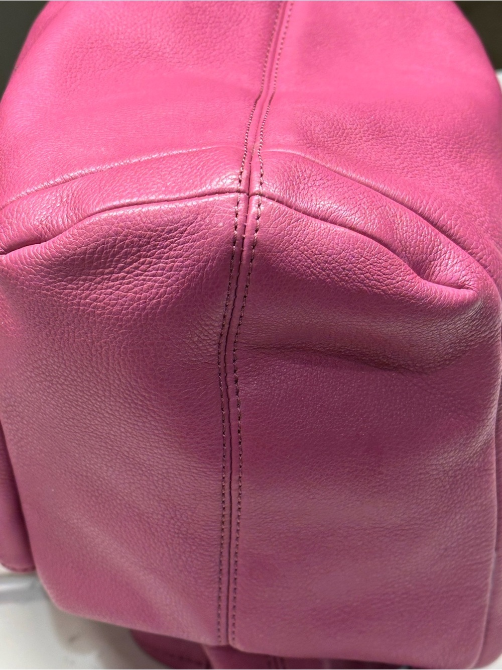 Coach Avery Fuchsia Pebbled Leather Drawstring Bucket Bag - Picture 7 of 15